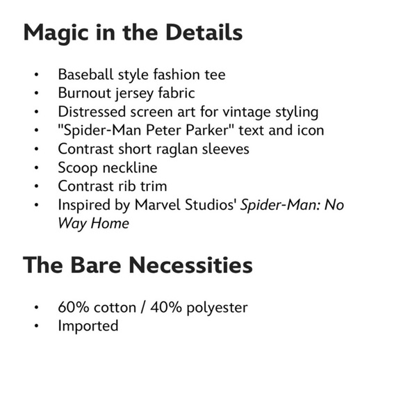 Spider-Man Peter Parker Raglan Top for Women- XXL - Picture 2 of 3